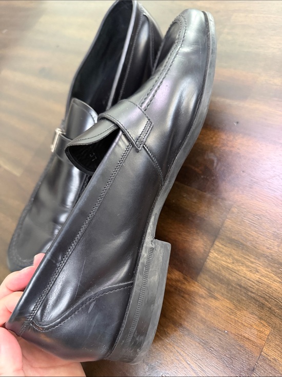 Salvatore Ferragamo Black Leather Slip-On Loafers with Metal Bit main image 5